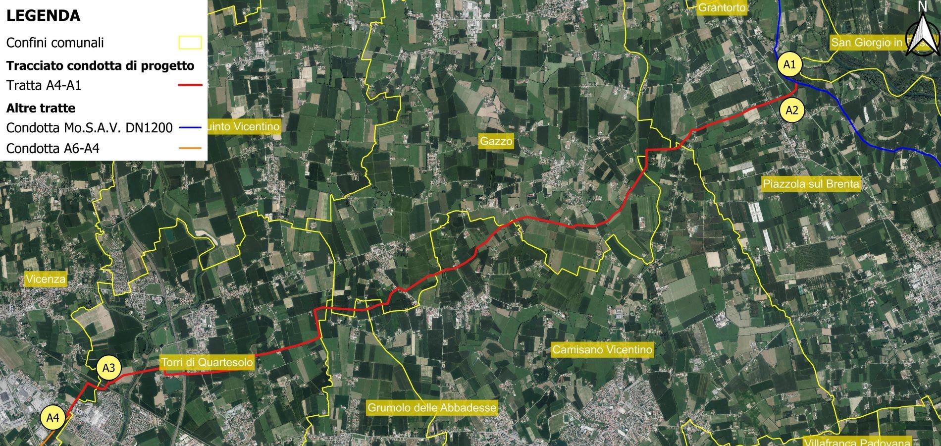 Condotta adduzione DN1000 Vicenza – Piazzola sul Brenta (PD) 5 condotte