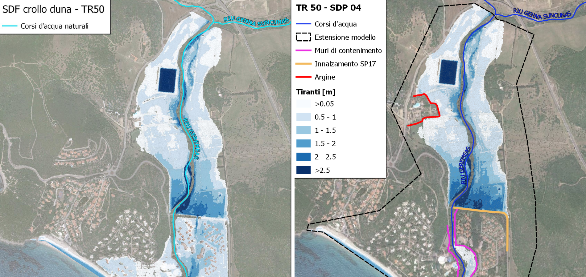Interventi di sistemazione idraulica sul rio Geremeas 5 alternative progettuali