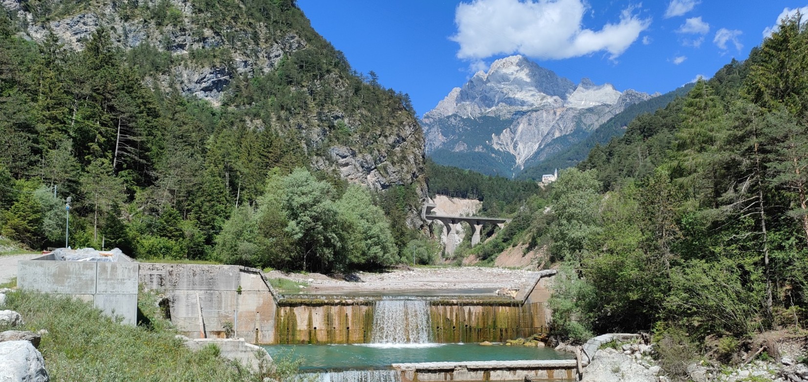 Ripristino di tre briglie sul torrente Boite 7 briglia monte