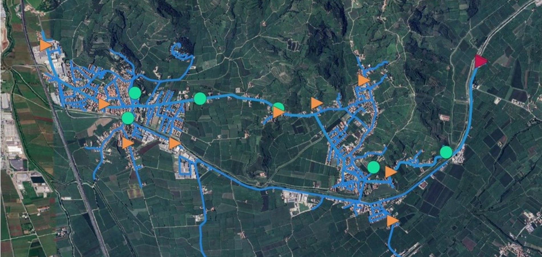 Modello idraulico e distrettualizzazione dell’acquedotto di Monteforte d’Alpone (VR) 7 Ubicazione strumentazione monitoraggio